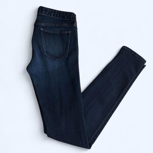 Uniqlo Dark Blue Rinse Whiskering Skinny Jeans
